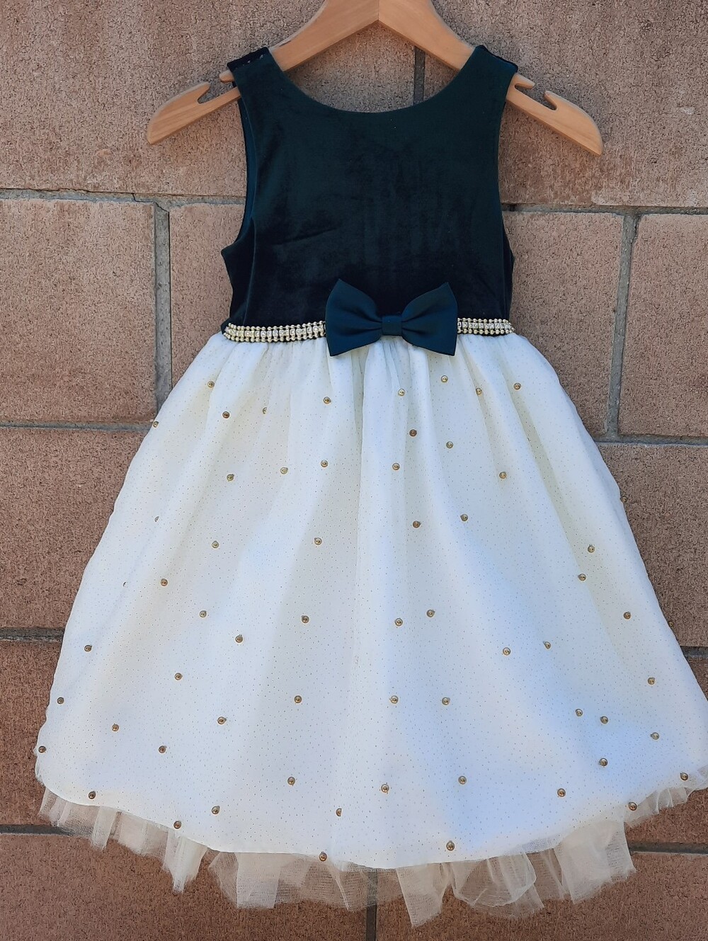American Princess Girl's Velvet Tulle Party Formal Holiday Dress Size 6 Green